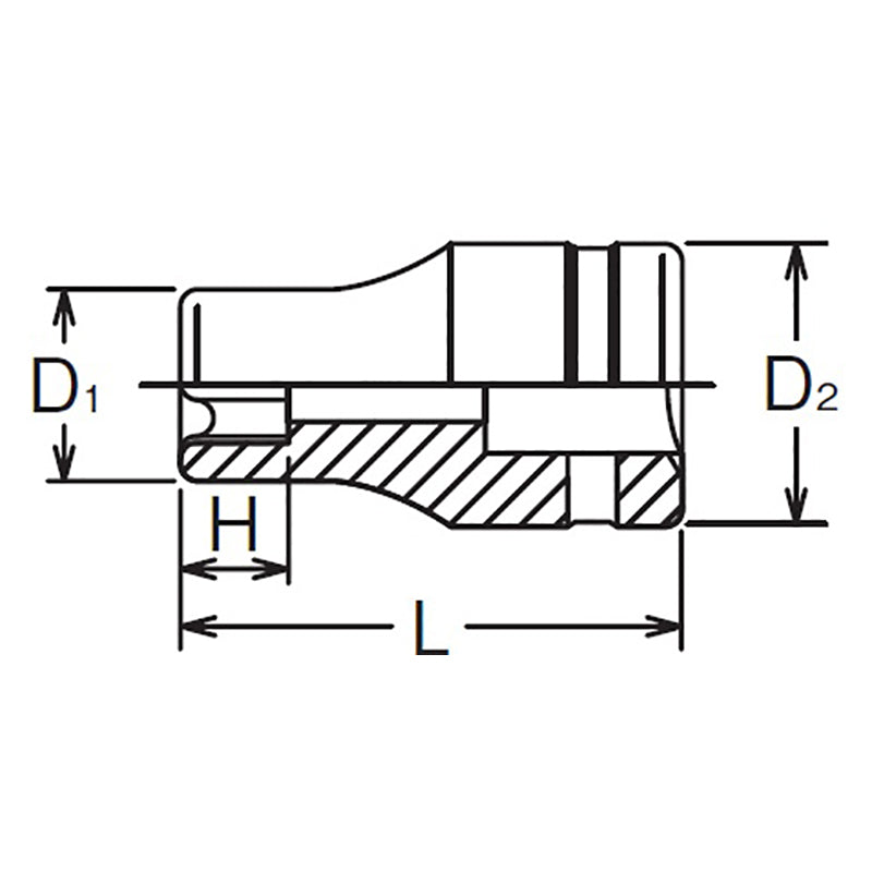 3/8 Sq. Dr. Industrial TORX® E8 Socket - Length 26mm