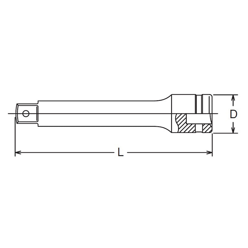 Rallonge carrée 3/8" (longueur de la goupille : 125 mm) 