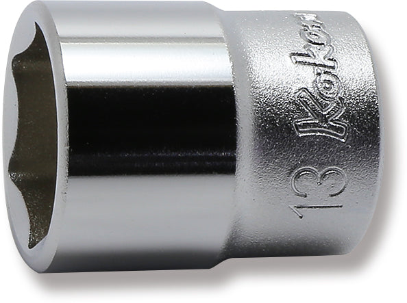 1/4 Sq. Dr. 6 point chrome Metric Socket  13mm