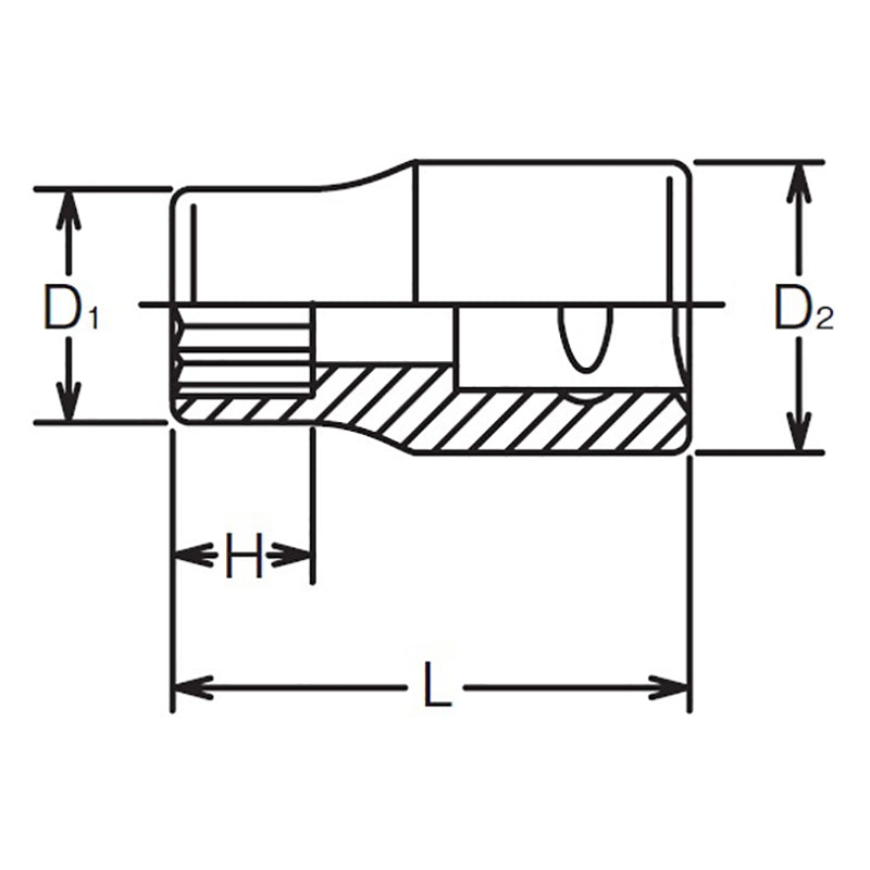 1/4 Sq. Dr. 12 point chrome SAE Socket  1/2