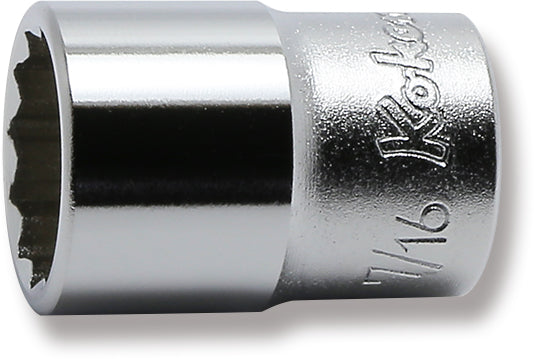 1/4 Sq. Dr. 12 point chrome SAE Socket  7/16