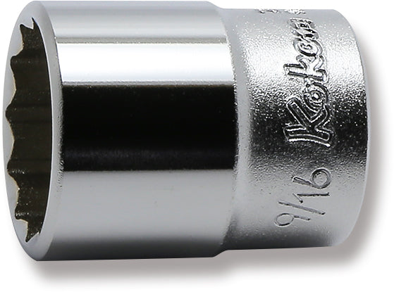 1/4 Sq. Dr. 12 point chrome SAE Socket  9/16