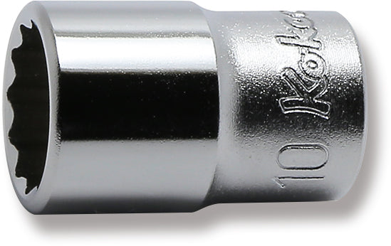 1/4 Sq. Dr. 12 Point chrome Metric Socket  10mm
