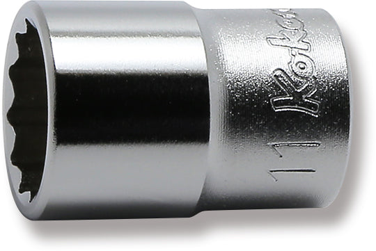 Douille métrique chromée 12 pans 1/4" (11 mm) 