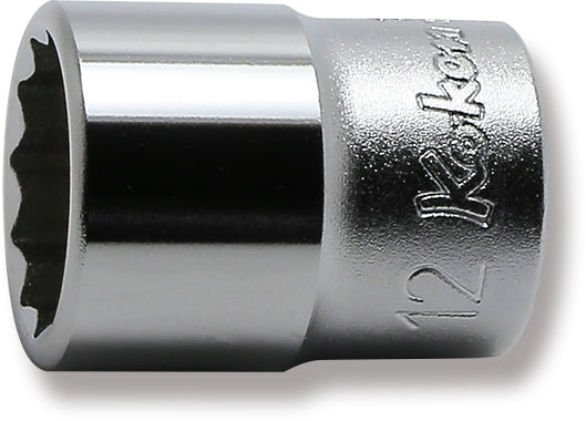 1/4 Sq. Dr. 12 Point chrome SAE Socket  12mm