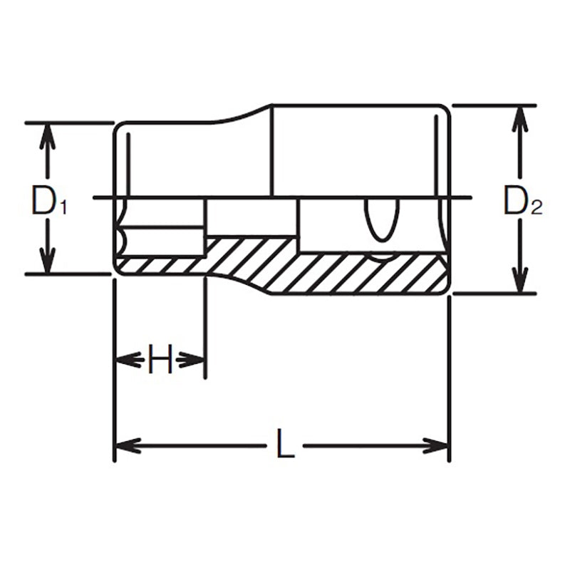 1/4 Sq. Dr. 12 Point chrome Metric Socket  5.5mm
