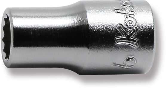 1/4 Sq. Dr. 12 Point chrome SAE Socket  6mm