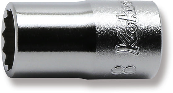 1/4 Sq. Dr. 12 Point chrome Metric Socket  8mm