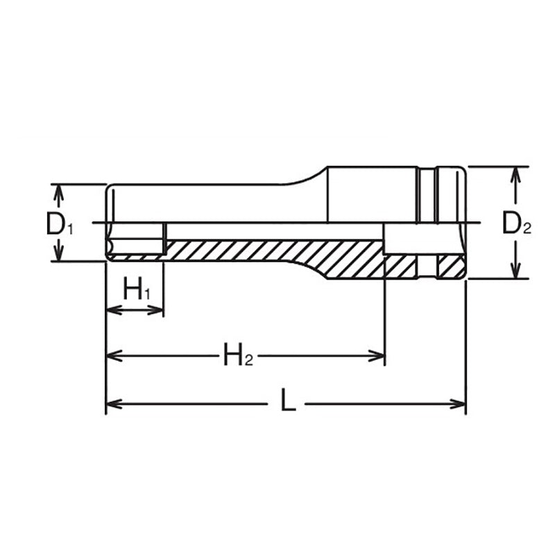 1/2 Sq. Dr. Industrial Deep 6point Socket - 23mm