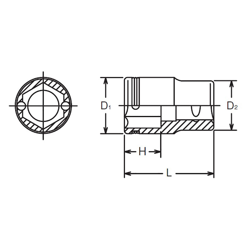 Douille courte NUT GRIP® 1/4 Sq. Dr. - 8 mm 