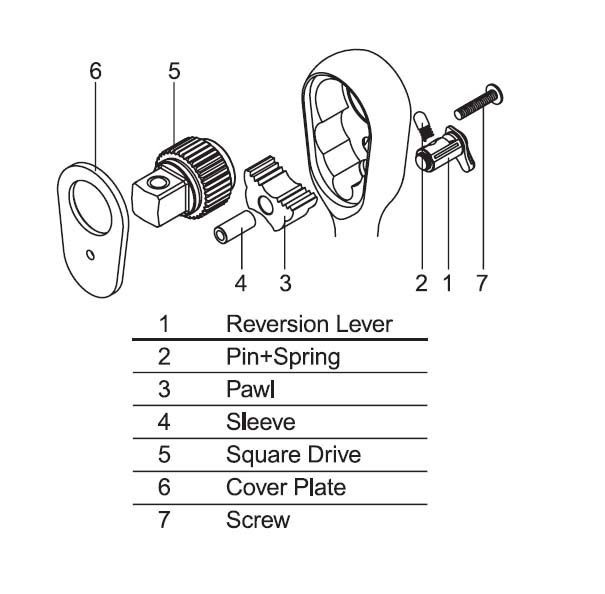 Kit de remplacement pour cliquets série Z 36 dents 1/4" (2725Z et 2726Z)