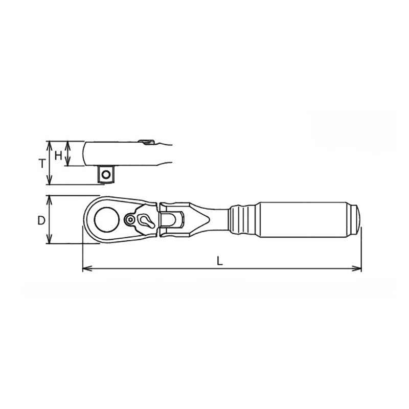 1/4" Sq.Dr. Ratchet Handle 72 teeth Flexible Head Length 114mm  Z-series