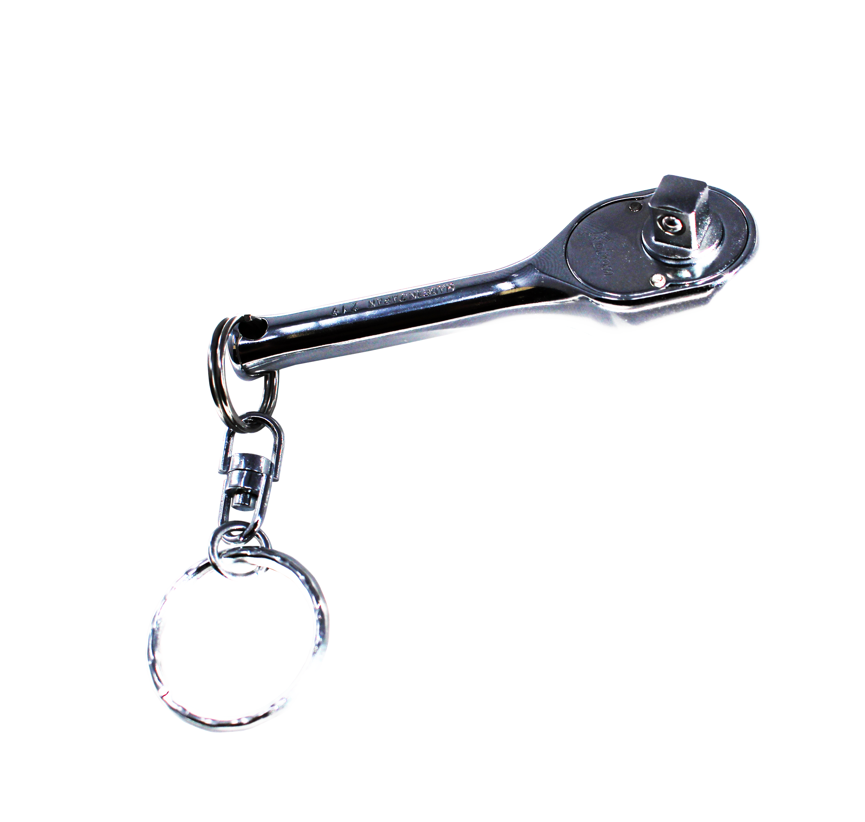 1/4 Sq. Dr. Ratchet Handle  20 teeth Short Length 75mm Key Ring