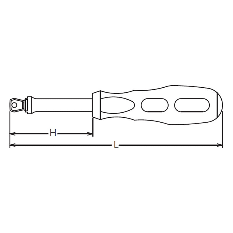 1/4 Sq. Dr. Spinner Handle   Wobble-Fix Length 220mm