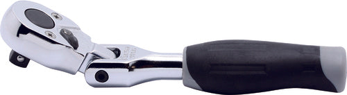 Clé à cliquet 3/8" à 24 dents, tête flexible, longueur 120 mm, poignée en plastique 