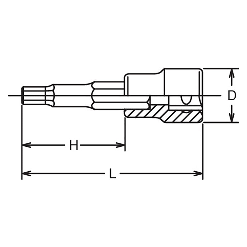 Douille carrée 3/8" (6,5 mm) - Hexagone de 11 mm - Longueur 38 mm 