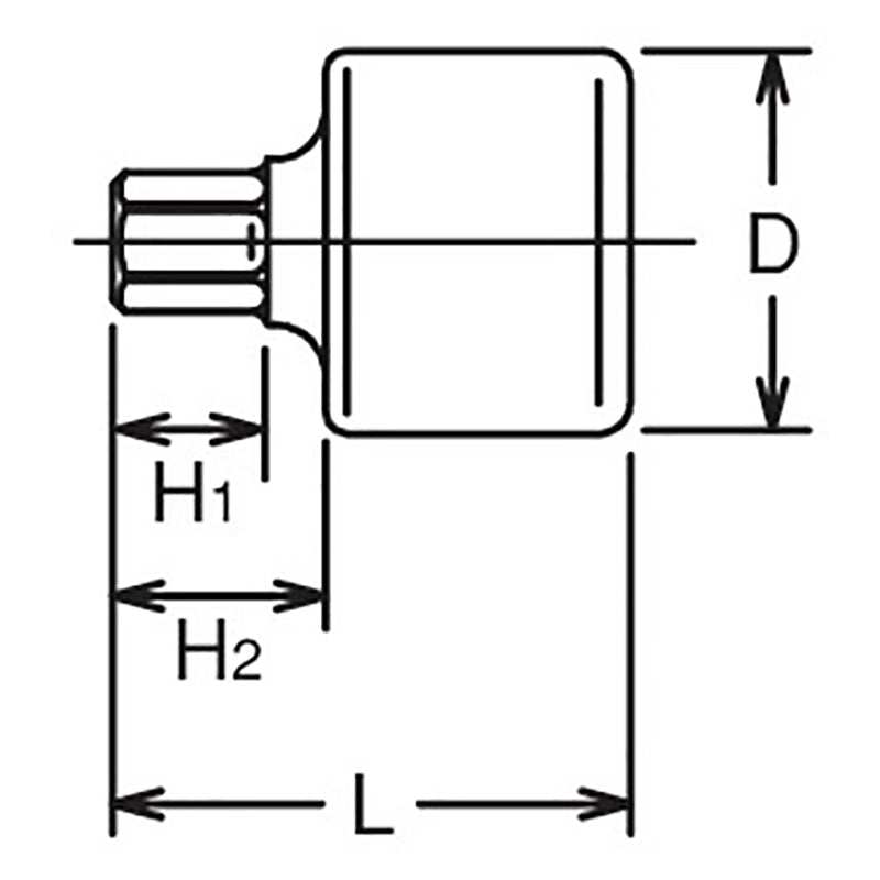 3/8 Sq. Dr. Bit Socket  10mm Hex Length 25mm