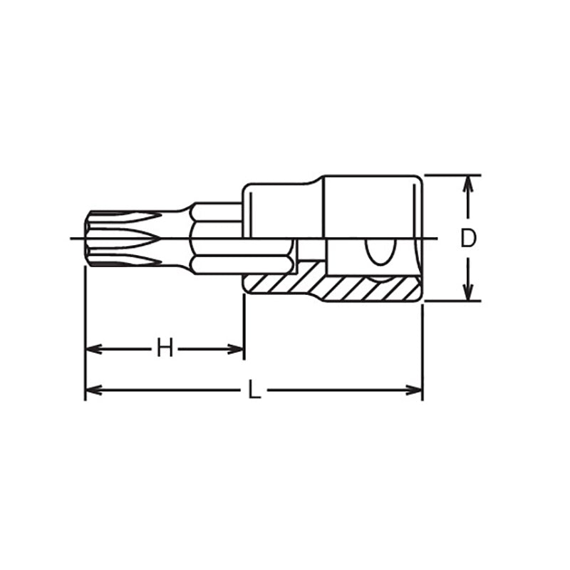 3/8 Sq. Dr. TORX® T25 Bit Socket - Length 38mm