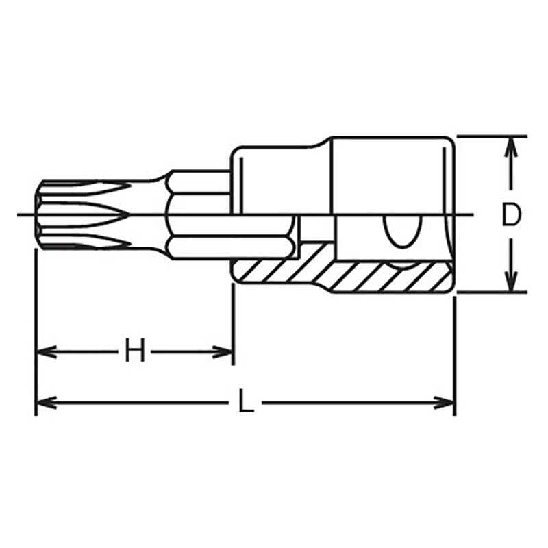 Douille inviolable TORXplus® 10IPR 3/8" Sq. Dr. - Longueur 50 mm 