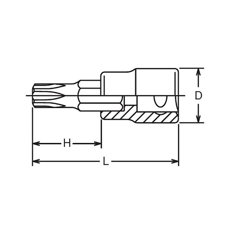3/8 Sq. Dr. T35 Bit Socket -  Length 50mm