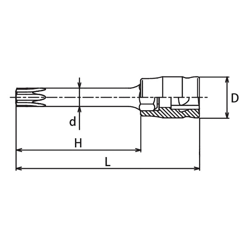 Douille TORX® T27 série Z 3/8" à entraînement carré - Longueur 75 mm 