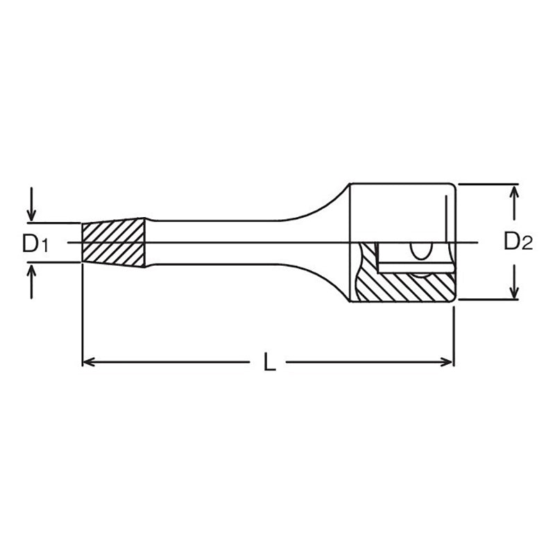 3/8 Sq. Dr. Bolt Twister  6mm  Length 60mm