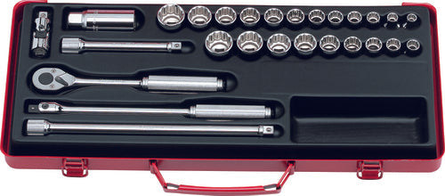 3/8 Sq. Dr. Socket set   6, 12 point   17 pieces