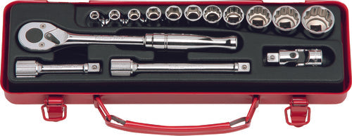 3/8 Sq. Dr. Socket set   6, 12 point   15 pieces
