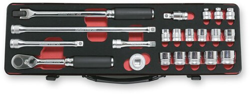3/8 Sq. Dr. 21 Piece Z-Series 6-Point Metric Socket set  7-22mm
