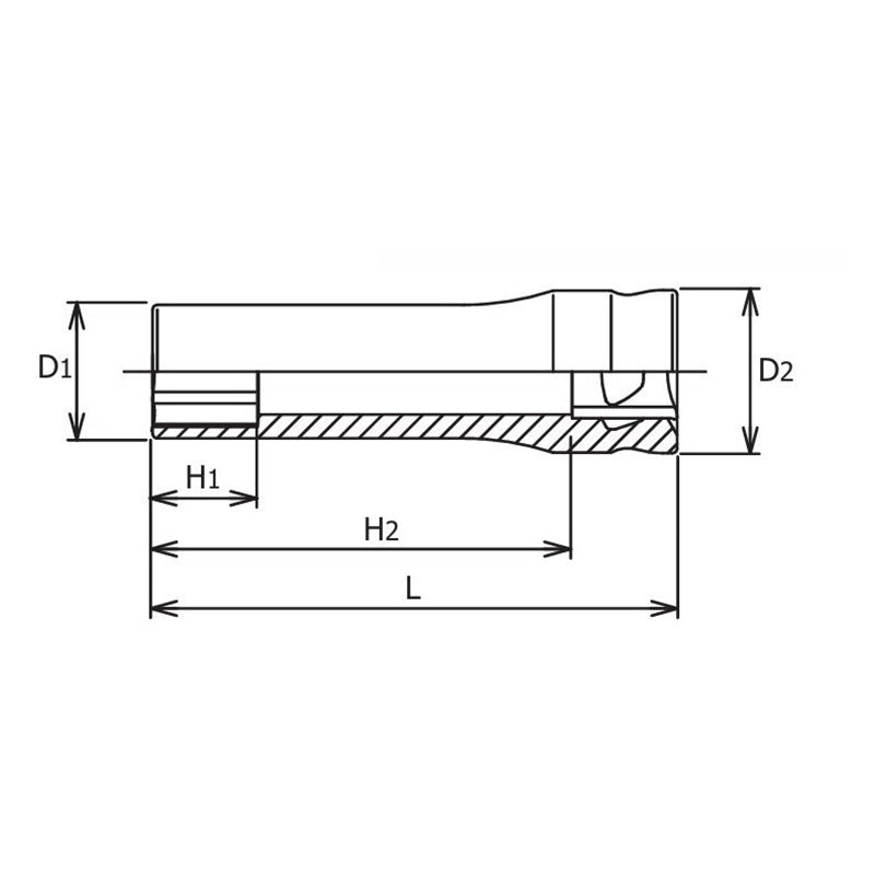 Douille métrique chromée 6 pans série Z 3/8" (17 mm) 