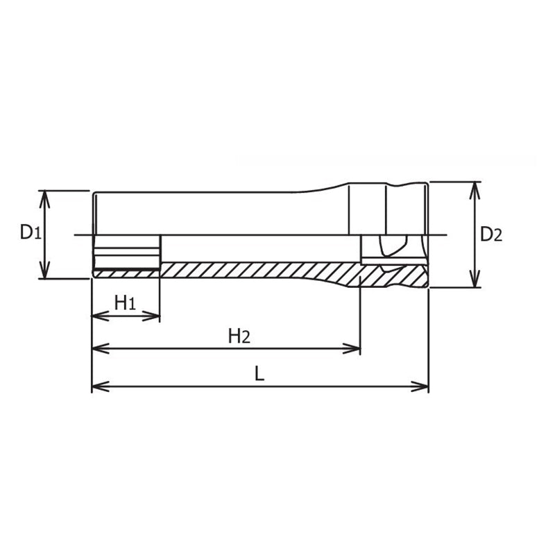 Douille métrique chromée 6 pans série Z 3/8" (19 mm) 