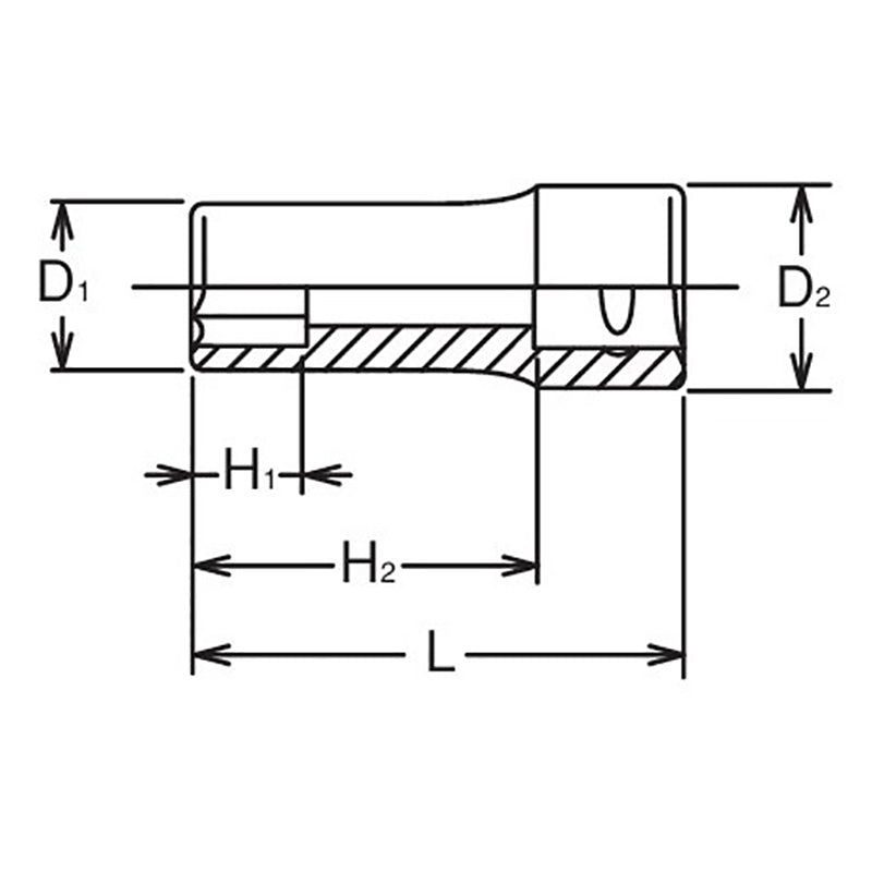 3/8 Sq. Dr. Socket  10mm 6 point Length 40mm