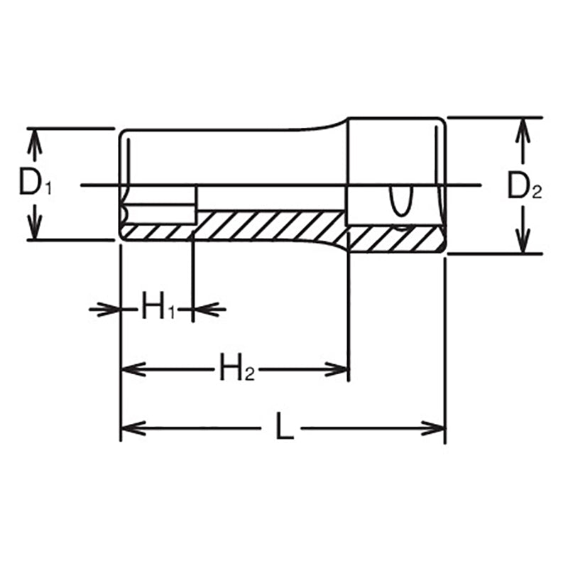 3/8 Sq. Dr. Socket  1/2 6 point Length 40mm