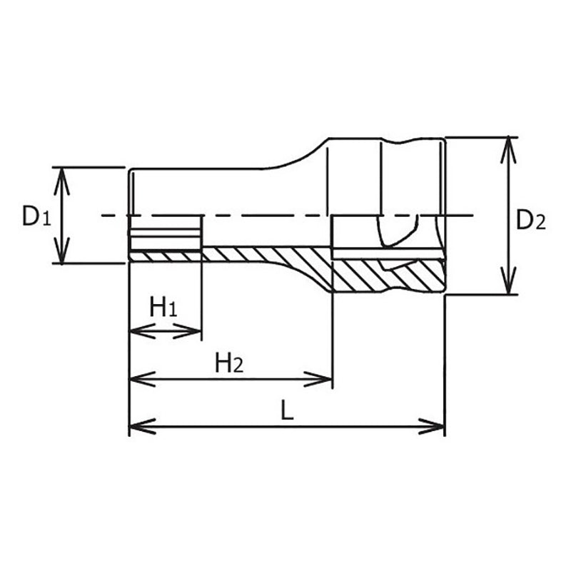 3/8 Sq. Dr. Z-series Metric Semi-Deep 6 point Chrome Socket  - 12mm