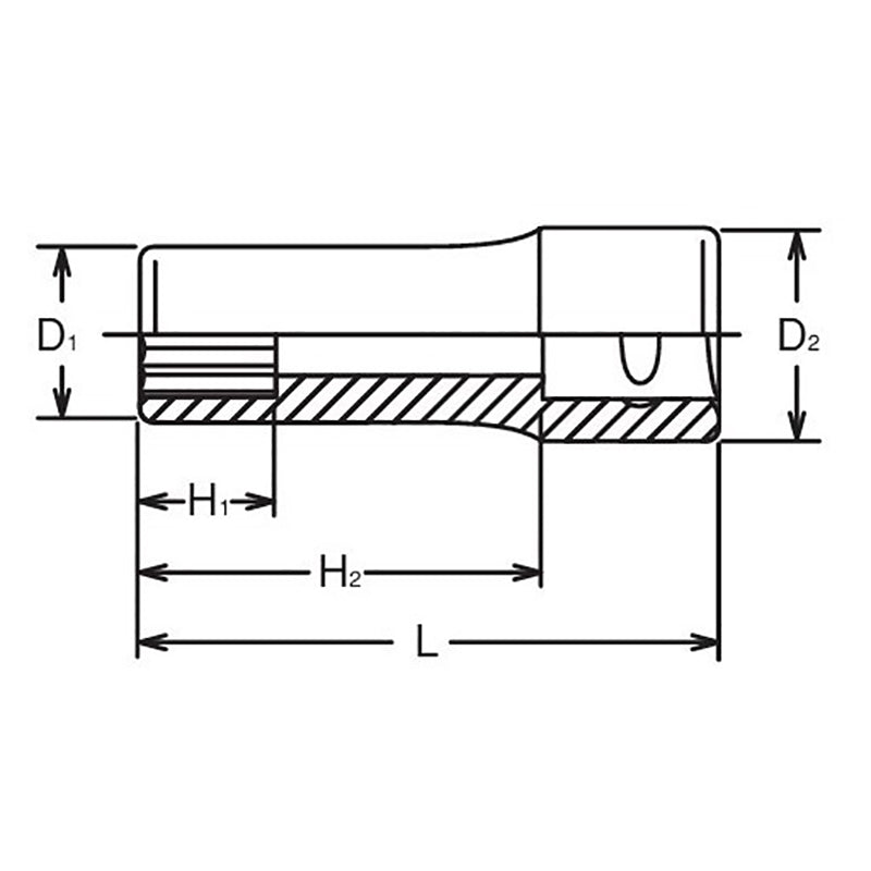 3/8 Sq. Dr. 12 point Deep Socket 3/16