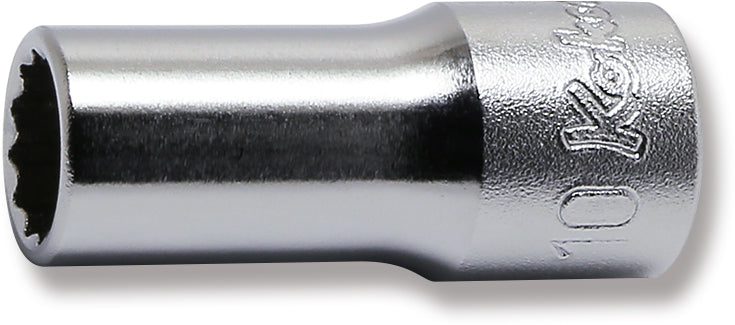 Douille carrée 3/8" 10 mm 12 pans, longueur 40 mm 