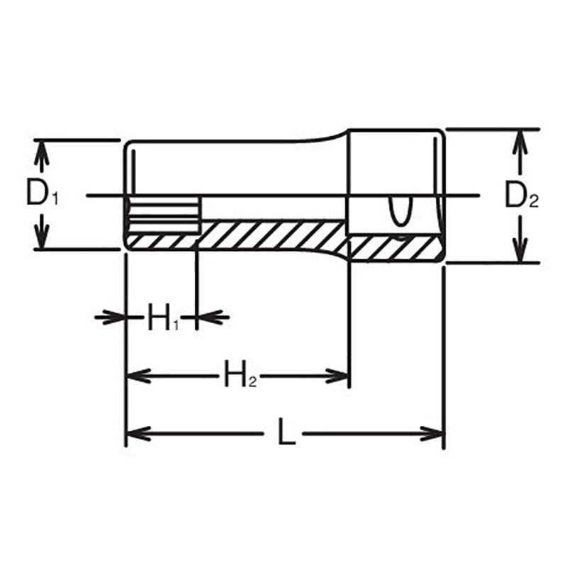 3/8 Sq. Dr. Socket  11mm 12 point Length 40mm