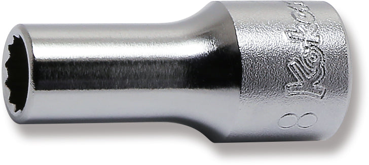 Douille carrée 3/8" 8 mm 12 pans, longueur 40 mm 
