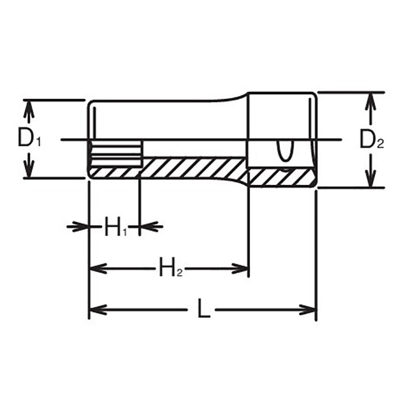 3/8 Sq. Dr. Socket  1/2 12 point Length 40mm