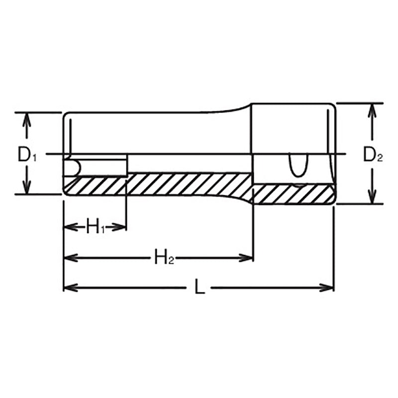 3/8 Sq. Dr. Deep TORX® E11 Socket - Length 55mm