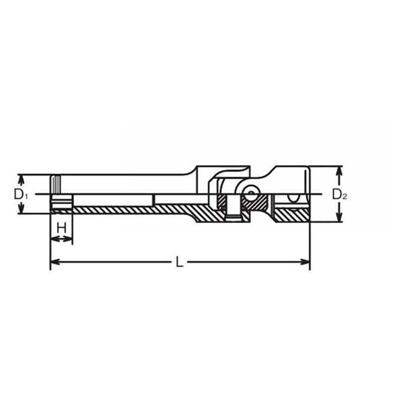 Douille universelle 3/8" carrée, écrou de 10 mm, longueur de serrage 70 mm pour bougie de préchauffage 