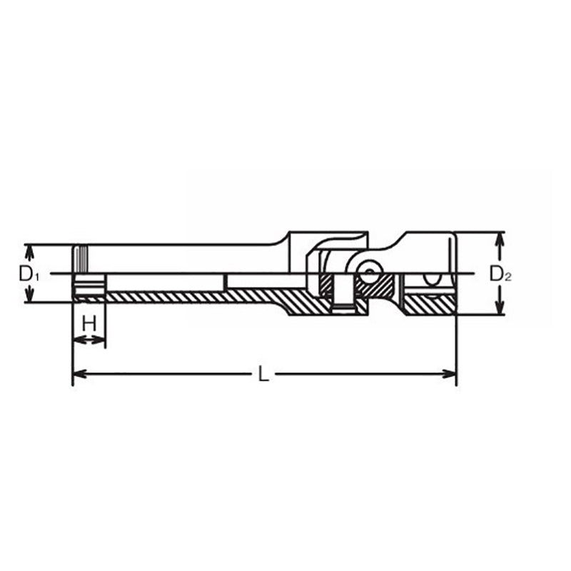 Douille universelle 3/8" carrée, écrou de 11 mm, longueur de serrage 70 mm pour bougie de préchauffage 