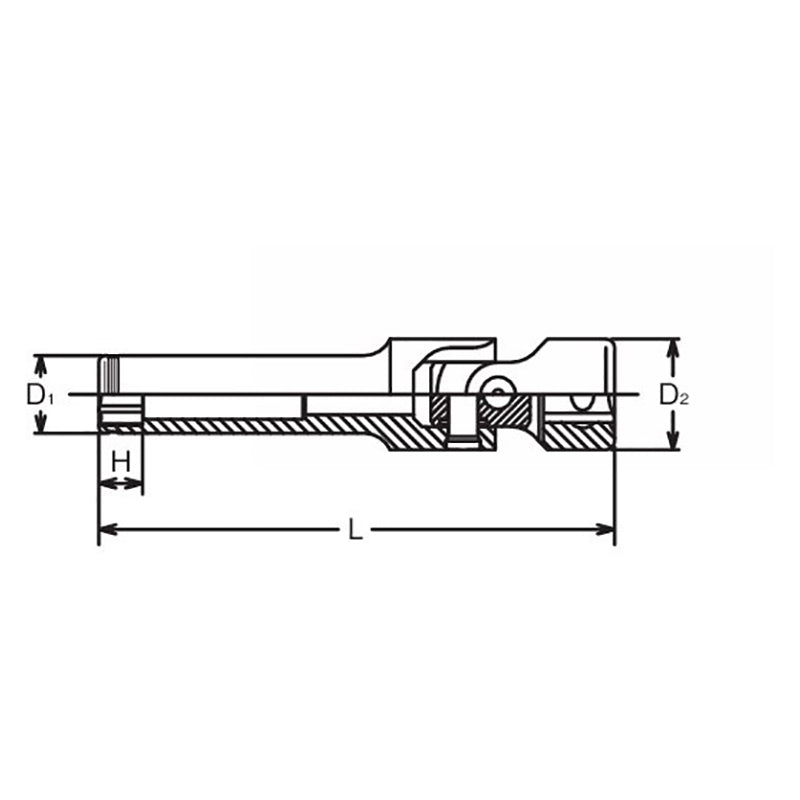 Douille universelle 3/8" carrée, écrou de 12 mm, longueur de serrage 89 mm pour bougie de préchauffage 