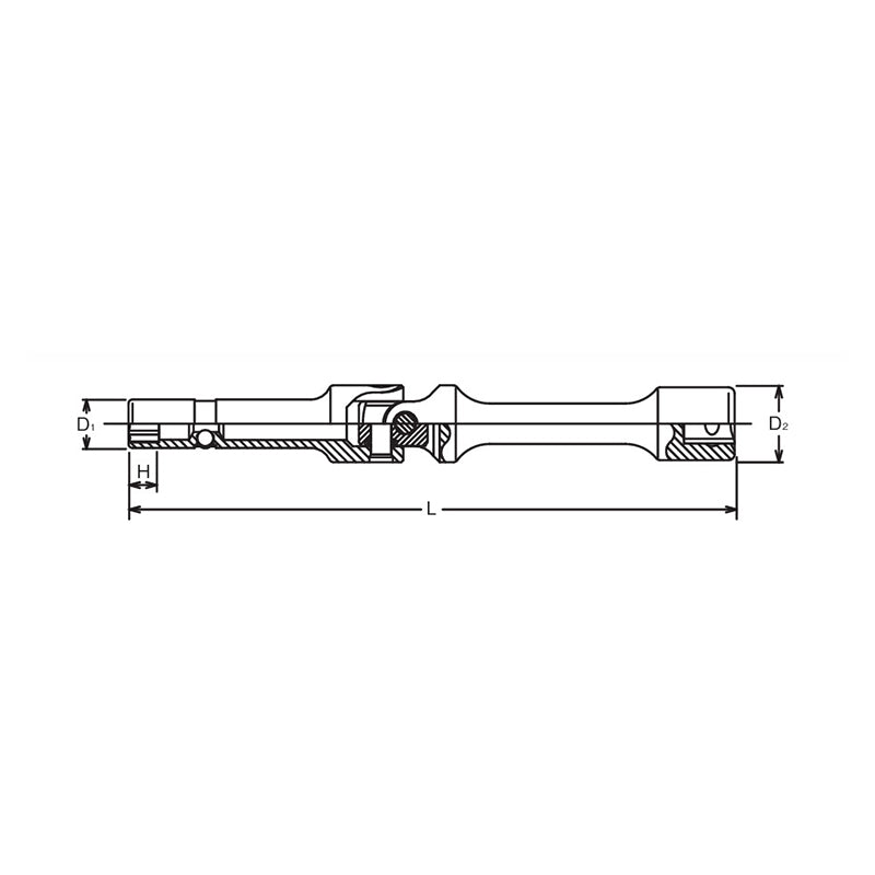 Douille universelle 3/8" carré 8 mm, 6 pans, longueur 150 mm pour bougie de préchauffage 