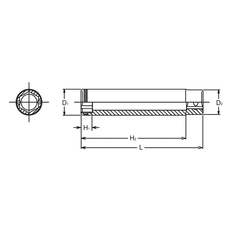 3/8 Sq. Dr. Extra Deep SAE NUT GRIP® Socket - 1/2"