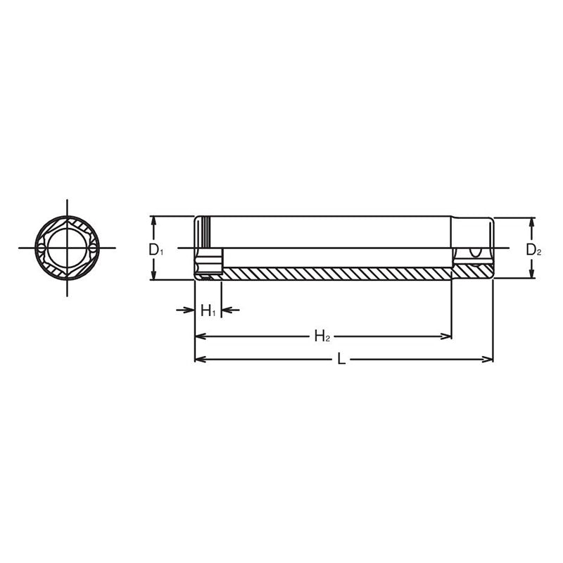 3/8 Sq. Dr. Extra Deep SAE NUT GRIP® Socket - 9/16"