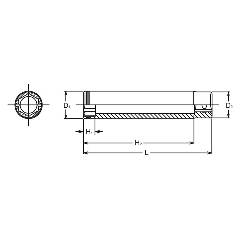 3/8 Sq. Dr. Extra Deep Metric NUT GRIP® Socket - 10mm