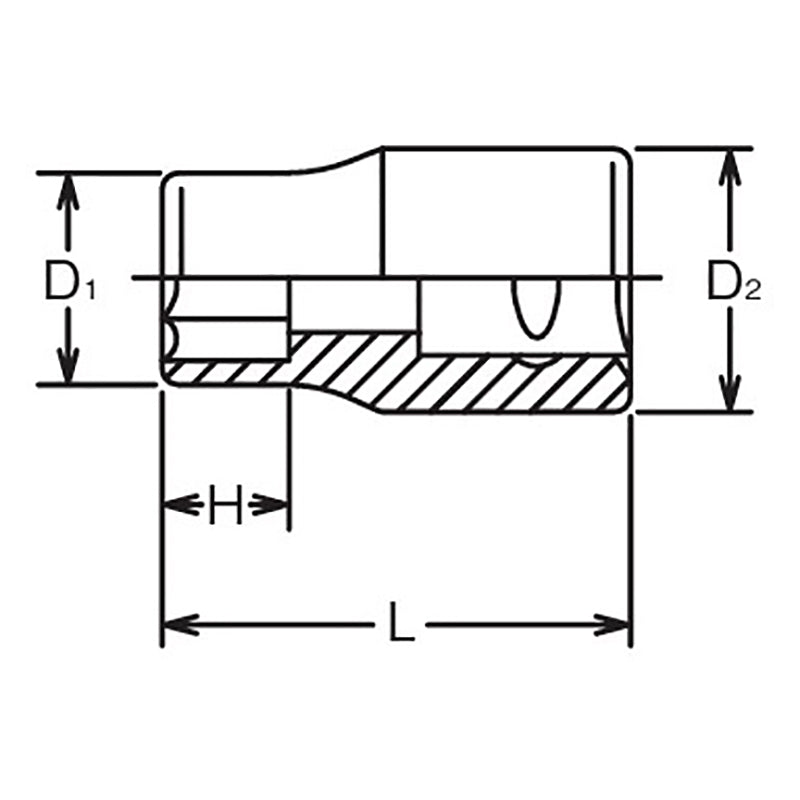 3/8 Sq. Dr. 6-Point SAE Chrome Socket in 1/2"