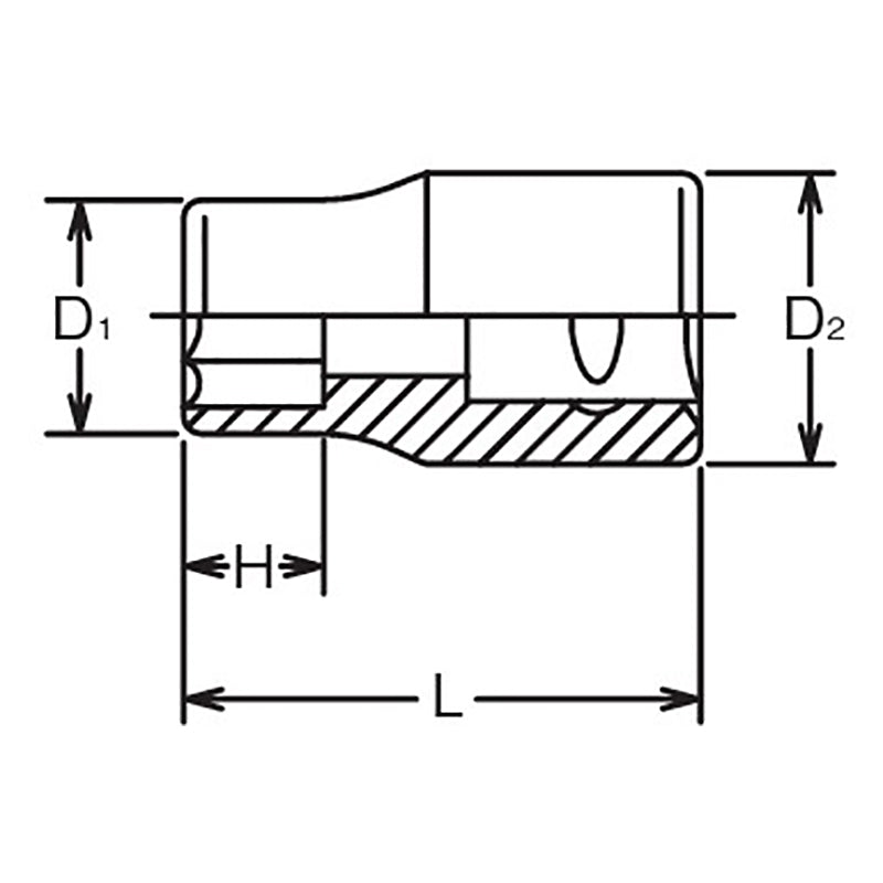 Douille chromée 6 pans SAE 3/8" à entraînement carré en 13/32" 