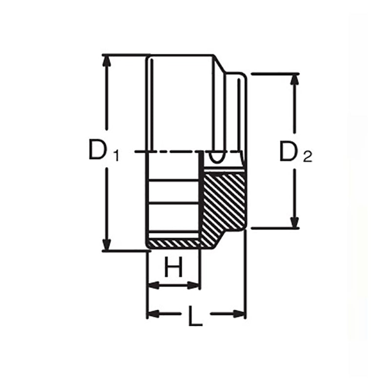3/8 Sq. Dr. Socket  27mm 6 point Length 24mm